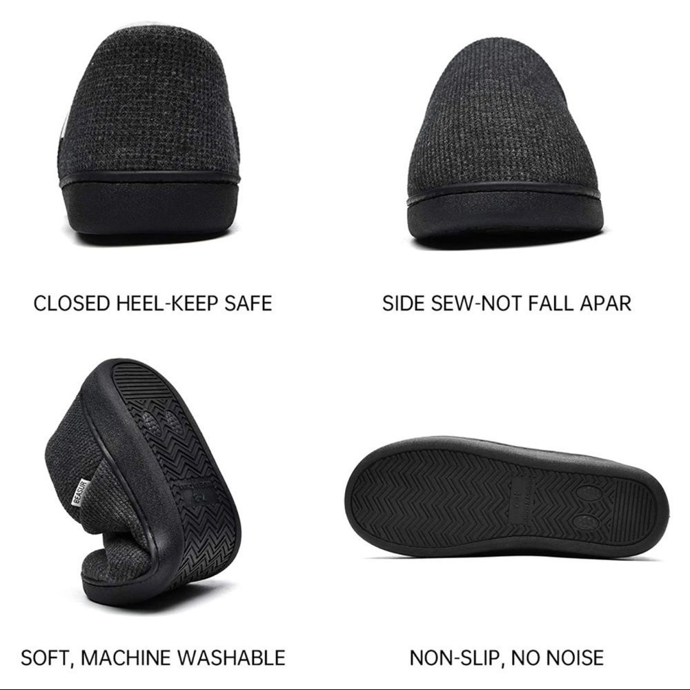 New Women’s Memory Foam House Slippers Gray - Picture 5 of 7